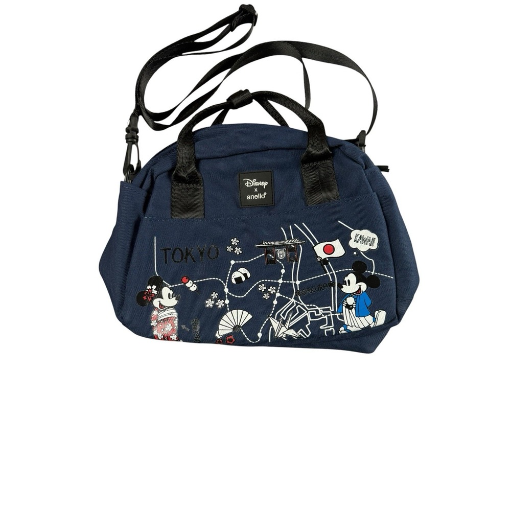 ANELLO Disney Mickey Minnie Tokyo DT G011 Limited 2 Way Tote Crossbody Navy